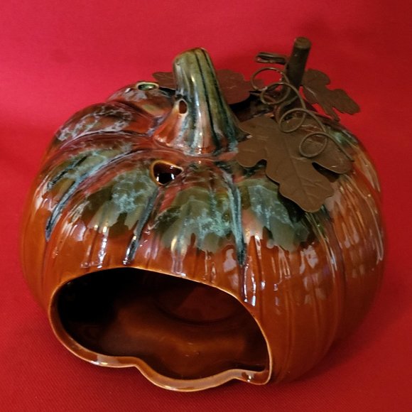 Halloween Pumpkin Jack O Lantern Ceramic Tealight Votive Candle Holder - Picture 6 of 12